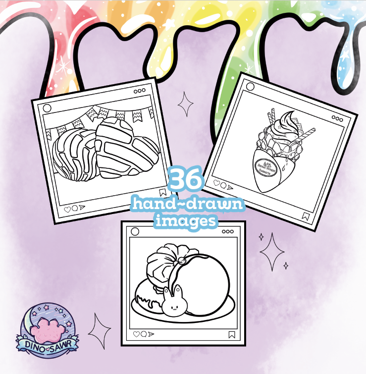 Delightful Bites: A Cute Coloring Dessert Book for Teens and Adults