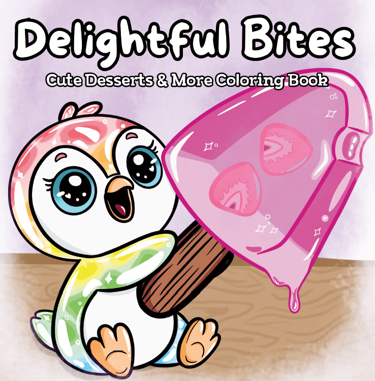 Delightful Bites: A Cute Coloring Dessert Book for Teens and Adults
